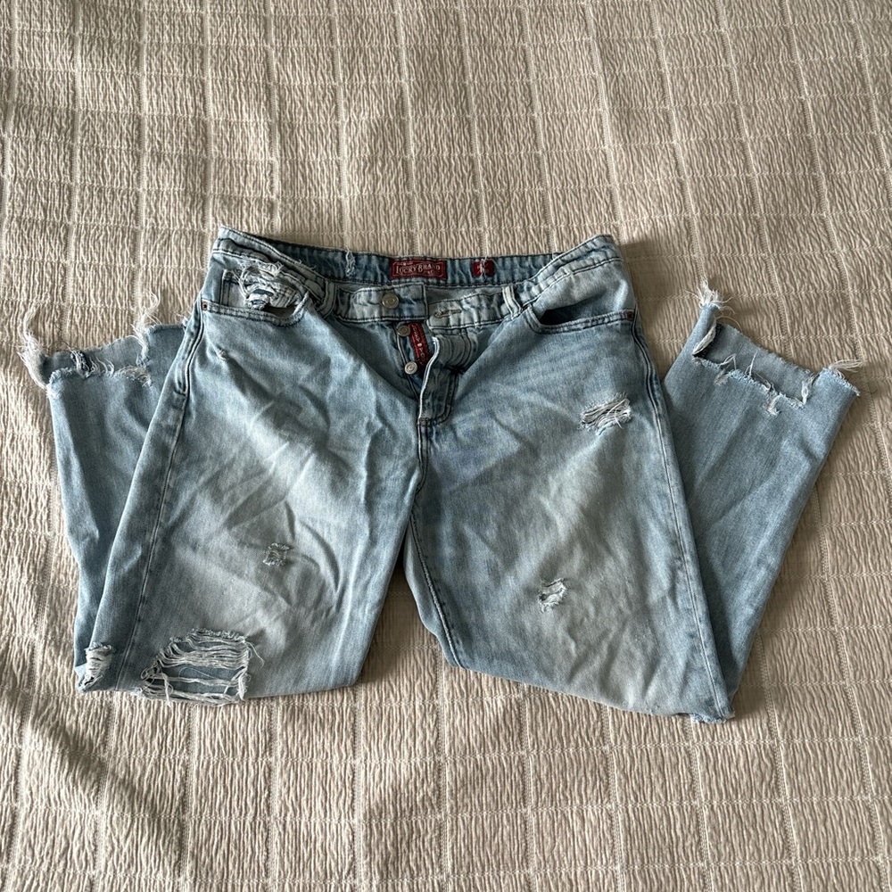 Lucky Brand Sienna Slim Boyfriend Distressed Jeans Size 10